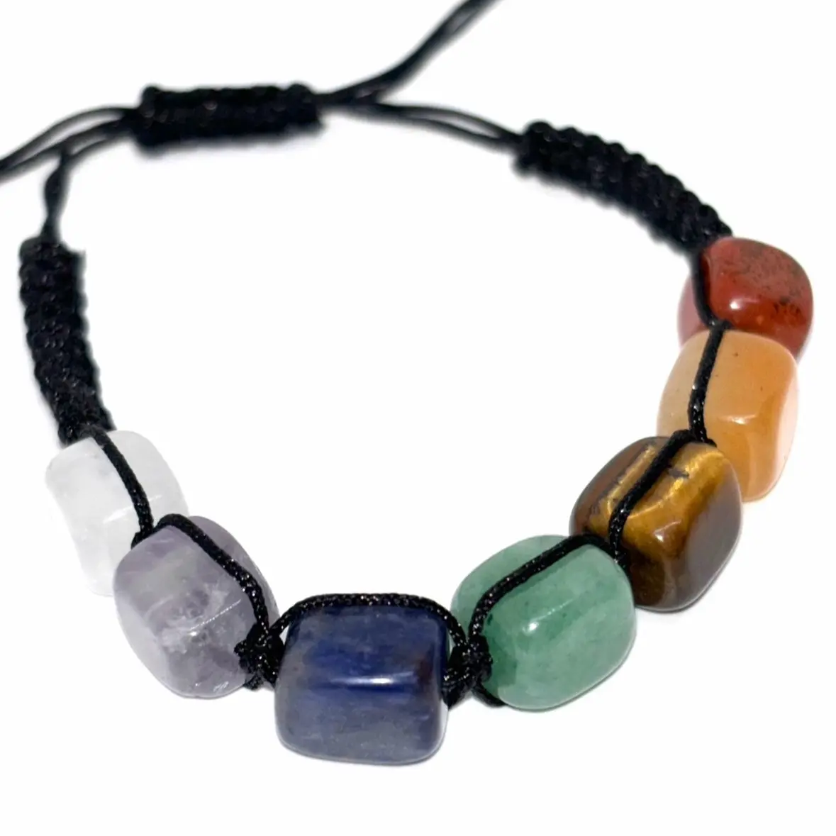 Grounding Bracelet 7 chakra adjustable natural stone