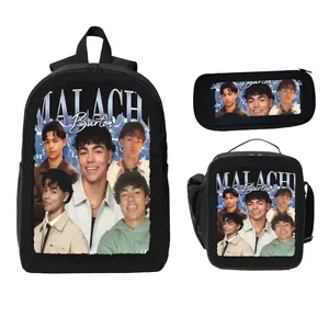 Celebrity-Themed 3-Piece Backpack Set — Black Backpack, Lunch Bag, and Pencil Case (Suitable for Students and Professionals)