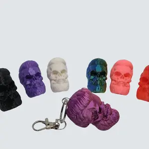 Bearded Skull Keychain with Lobster Clasp - Stylish and Edgy - for Keys, Backpack, or Bag