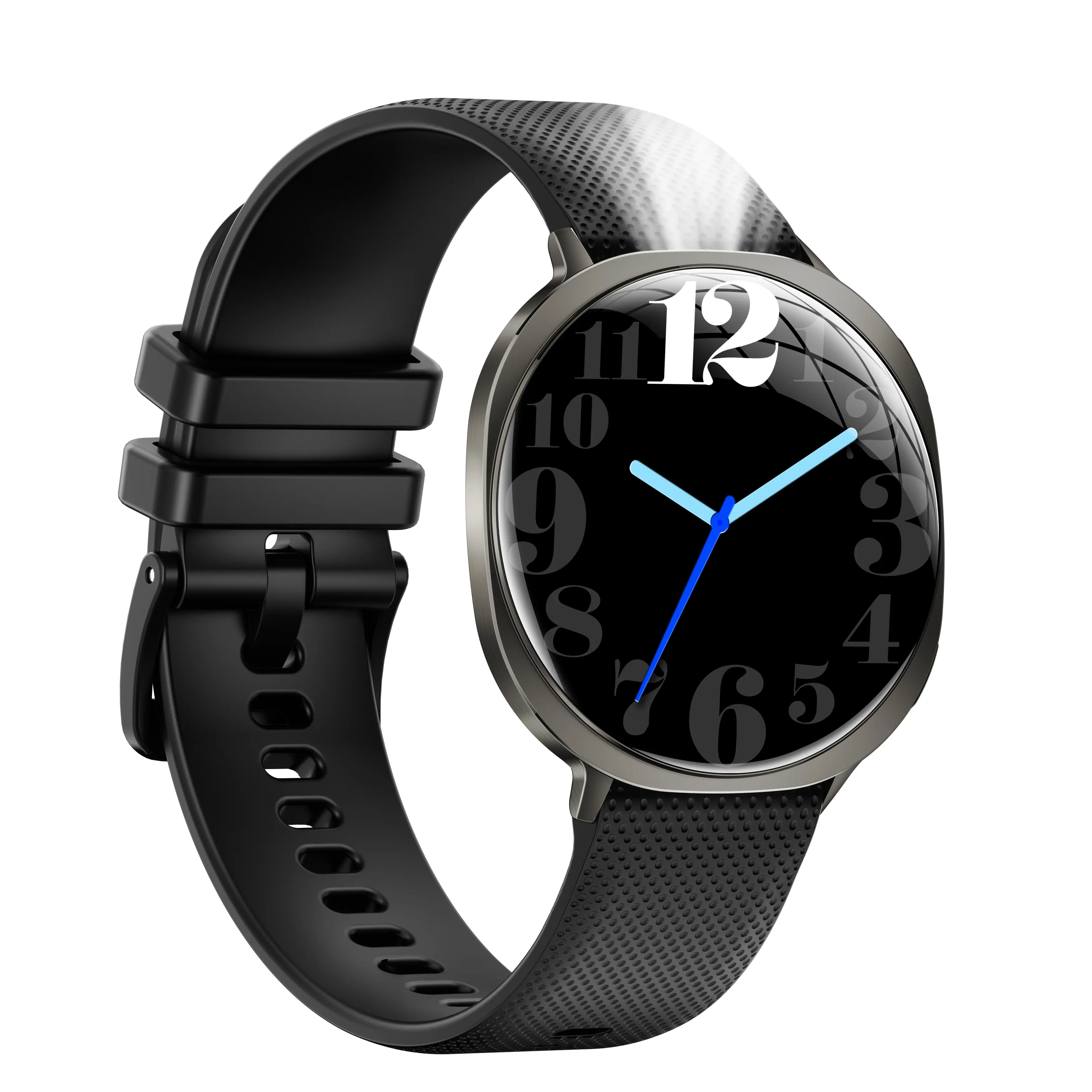 【Fashionable Smartwatch】Lightweight design with dual curved spherical lenses, 1.32-inch AMOLED display, AI voice assistant, M301, anytime calling, flashlight, sleep monitoring, multiple sport modes, gift included