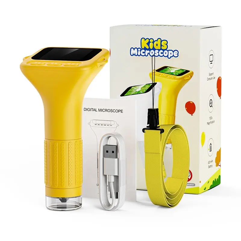 USB Microscope, 1000x Handheld LCD Digital Microscope, 2 Inch IPS Screen, 1080P HD Lens, Portable Mini USB Microscope Camera, Kids Gift, Stem Learning Tool