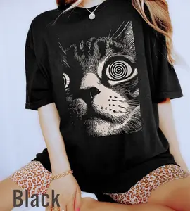 Psychedelic Cat T-Shirt | Trippy Shirt | Gothic Alt Clothing | Dark Aesthetic Fashion | Crust Punk Grunge