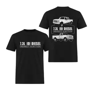 Ford 7.3 IDI Diesel Truck T-Shirt, 2 Sides, Classic Truck Line Art Design, Vintage Truck Shirt, Car Guy Shirt, Oversized T-Shirt for Men, Old School Diesel Gift