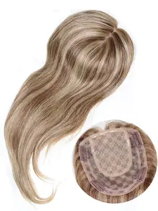 5in x 6in Mono Net & Hand-knotting & Ventilation, 4 Clips Topper for Women, Hand-Tied Lightweight Breathable for Volume & Coverage, realistic effect suitable for women with thinning hair or hair loss, Christmas And Halloween Gift