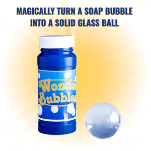 Wonder Bubbles Magic Trick Amazing Illusion - Turn Soap Bubble into Solid Glass Ball Easy to Perform Self-contained Kit