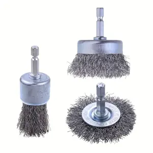 Wire Brush Set of 3 Pieces, Ideal for Car Metal Rust Removal, Milling Machines, Rotating Tools, Durable Deburring & Surface Polishing, Abrasive Tool