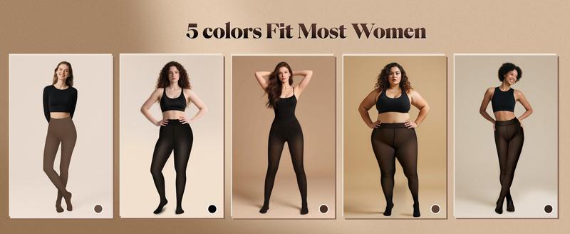 THE ORIGINAL! 5 SHADES SIZE S-3XL Magic Fleece Lined Leggings Closed Foot Fleece Tights for Women Plus Size & Light to Brown Fur Cozy Warm Winter Wardrobe Essentials Christmas gifts Stretchy Womenswear Fits Oversized Oversized Minimalist Skirts Sweaters S