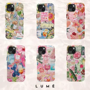 6 New Style Coquette Preppy Pink Aesthetic iPhone Case Cute Collage Design for iPhone 17 16 15 14 13 12 11 Pro Max