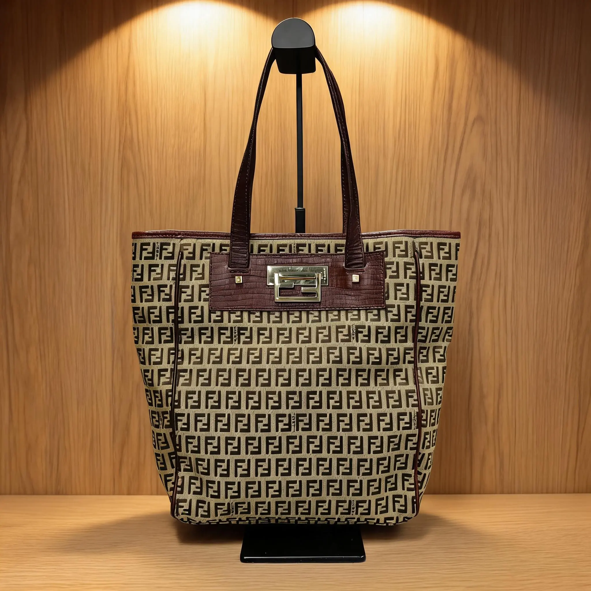 Pre-owned FENDI Canvas Shoulder Bag I0737046614
