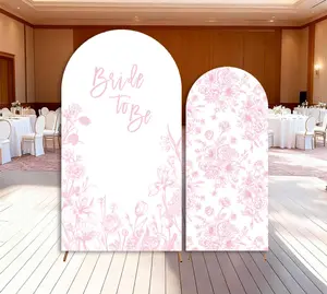 15-day Delivery Pink Floral Bridal Shower Arch Backdrop Cover Toile Flowers Bride to be Baby Girl Party Pastel Birthday