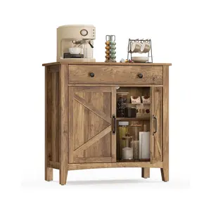 VASAGLE LIRY Collection - Buffet Cabinet, Coffee Bar Cabinet with a Drawer, Adjustable Shelf, Sideboard Storage with Cable Hole, Drawer Divider