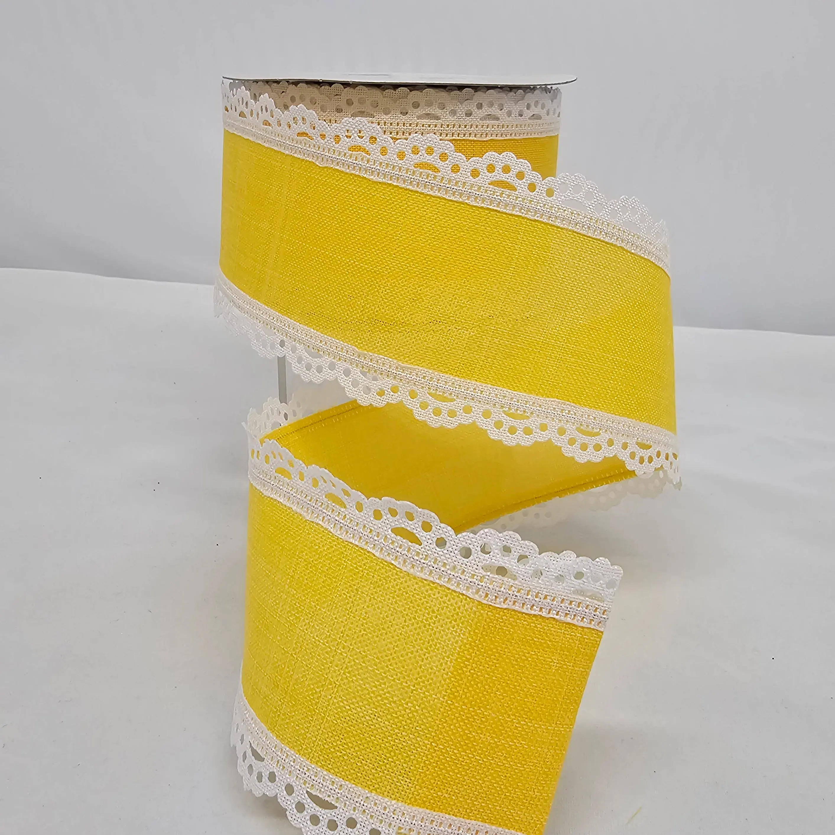 2.5"x10Y Yellow Lace Trim Ribbon 2.5"x10Y Yellow Lace Trim Ribbon