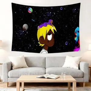 1 Pc Colorful Cartoon Cosmic Wall Hanging Tapestry for Living Room Wall Decoration Galaxy Art Backdrop for Festival Parties and Home Decor Cosmic Pattern Tapestry for Unique Space Theme Event Decor and Daily Use
