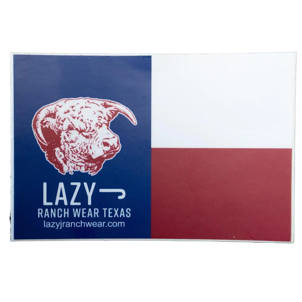 Lazy J Texan Flag Texas Pride Rectangular Stickers (4"x2.67"), Hereford-Themed Scrapbooking Embellishments, DIY Craft Accessories for Toys & Hobbies