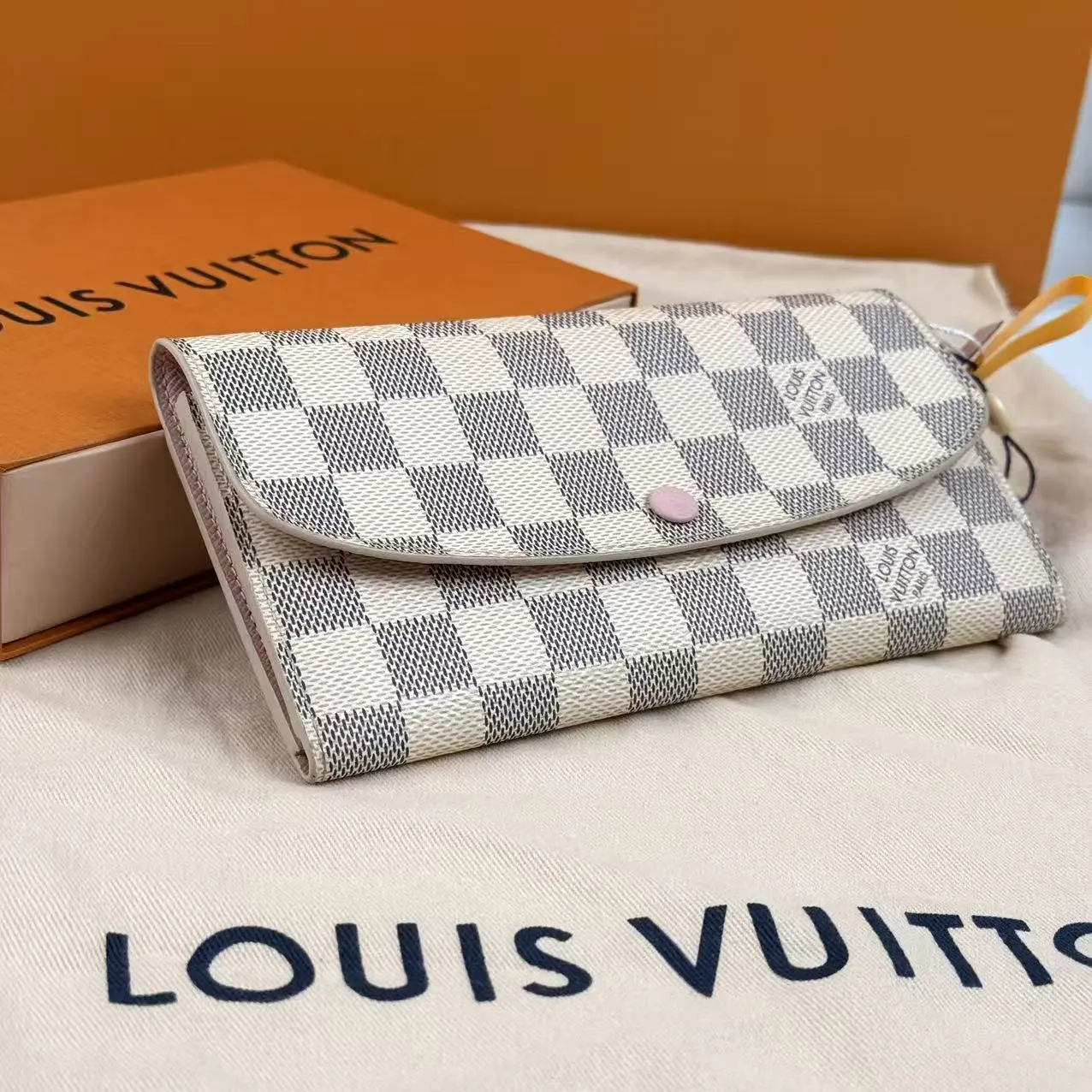 Pre-owned Louis Vuitton Azur Canvas Long Flap Wallet TK0114