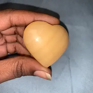 Natural Orange Calcite Crystal Heart M/L