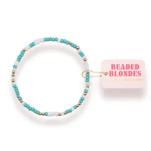 Turquoise and White Sprinkle Bracelet