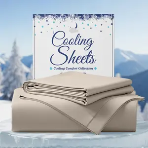 SLEEPHORIA 4 PC Cooling Sheets California King Size Bed Set - Temperature Regulating Bedding for Hot Sleepers - Deep Pocket Cooling Bed Sheets for Night Sweats and Comfort