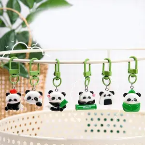 Cartoon Panda Keychain for Bags Adorable Green Clips with Panda Designs Perfect for Bags and Keys Cute Accessory Butterfly Letter Keychain