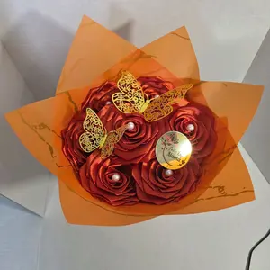 Eternal Roses Bouquet for Mother's Day - Perfect Gift with Gold Butterflies & Pearl Accents #DíaDeLasMadres #BouquetDeRosasEternas
