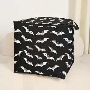 1 bat-printed quilt storage bag, a practical children's bedding organizer, made of durable materials, with easy-to-carry handle, suitable for home use, perfect for storing blankets and toys, Space Saving Organizer, Room Organization Products