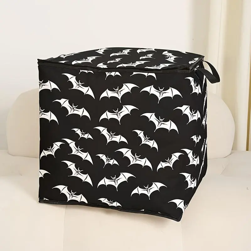 1 bat-printed quilt storage bag, a practical children's bedding organizer, made of durable materials, with easy-to-carry handle, suitable for home use, perfect for storing blankets and toys, Space Saving Organizer, Space Saver Storage