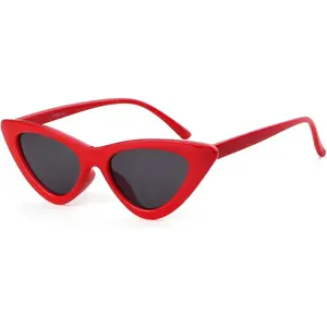 Retro   Eye Sunglasses for Women Trendy Narrow Cateye Frame Sun Glasses
