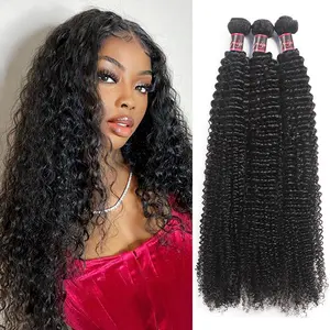 Uwigs Kinky Curly Hair Bundles Virgin Human Hair Weave Bundles 8-28 Inches Natural Color Remy Hair Weave Extensions 100g/pc