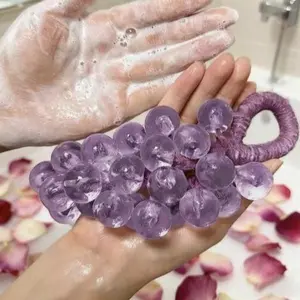 [Mother's  Day Gift]Grape Handmade Soap 180g,Grape Soap on a Rope–Handmade DIY Decorative Grape Soap,Natural Plant Essential Oils,Moisturizing&Cleansing,Long-Lasting Fresh Scent,Perfect for Home Décor&Bathroom,Fun Shape,Bath Shower Hanging Decor Gift