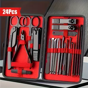 24 piece professional nail clipper kit - sharp blade for precise cutting, durable and long-lasting structure suitable for finger and toe nail trimming needs - suitable for all genders, achieve salon quality nails at home with essential tools