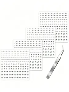 660PCS Face Gems,Silver Fake Peircings,Fake Eyebrow Piercing,Nose Stud,Lip Stud,Self-Adhesive Stick On Face Sticker,DIY Rave Accessories,Punk Y2k Makeup for Women Men
