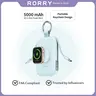 RORRY 5000mAh 3-in-1 Portable Charger with Built-in USB-C & Lightning Cables + Magnetic Apple Watch Wireless Charging – Fast Charging for iPhone & Apple Watch Android Gadgets Smartphone