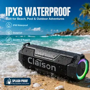 Outdoor Bluetooth Wireless Speaker, TWS Series Connection, IPX6 Waterproof Grade, 360° Surround Stereo Sound, Powerful Deep Bass, RGB Ambient Light, Shockproof Portable Audio Device for Camping Hiking Outdoor Daily Entertainment