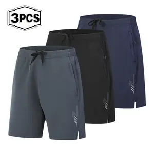 Summer ice silk quick drying sports shorts for men, breathable fitness running, loose and casual versatile shorts