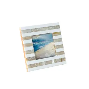 Beige Stripe Resin Photo Frame