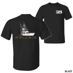 Pelagic Fishing T-Shirt, High Performance Offshore Fishing Apparel, Fishing Boat Graphic Tee, Soft Cotton Blend Shirt for Men & Women, Pelagic Outdoor Lifestyle