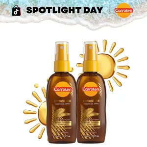 Carroten Intensive Tanning Oil Spray | Browning Tan Accelerator | Vitamin E and Carrot & Coconut Oils | Water-Resistant, Silky Hydration | Coconut Fragrance | Made in Greece | 2.3 oz (2 Pack)
