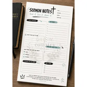 Faith Filled Sermon Notes Notepad – Modern Design
