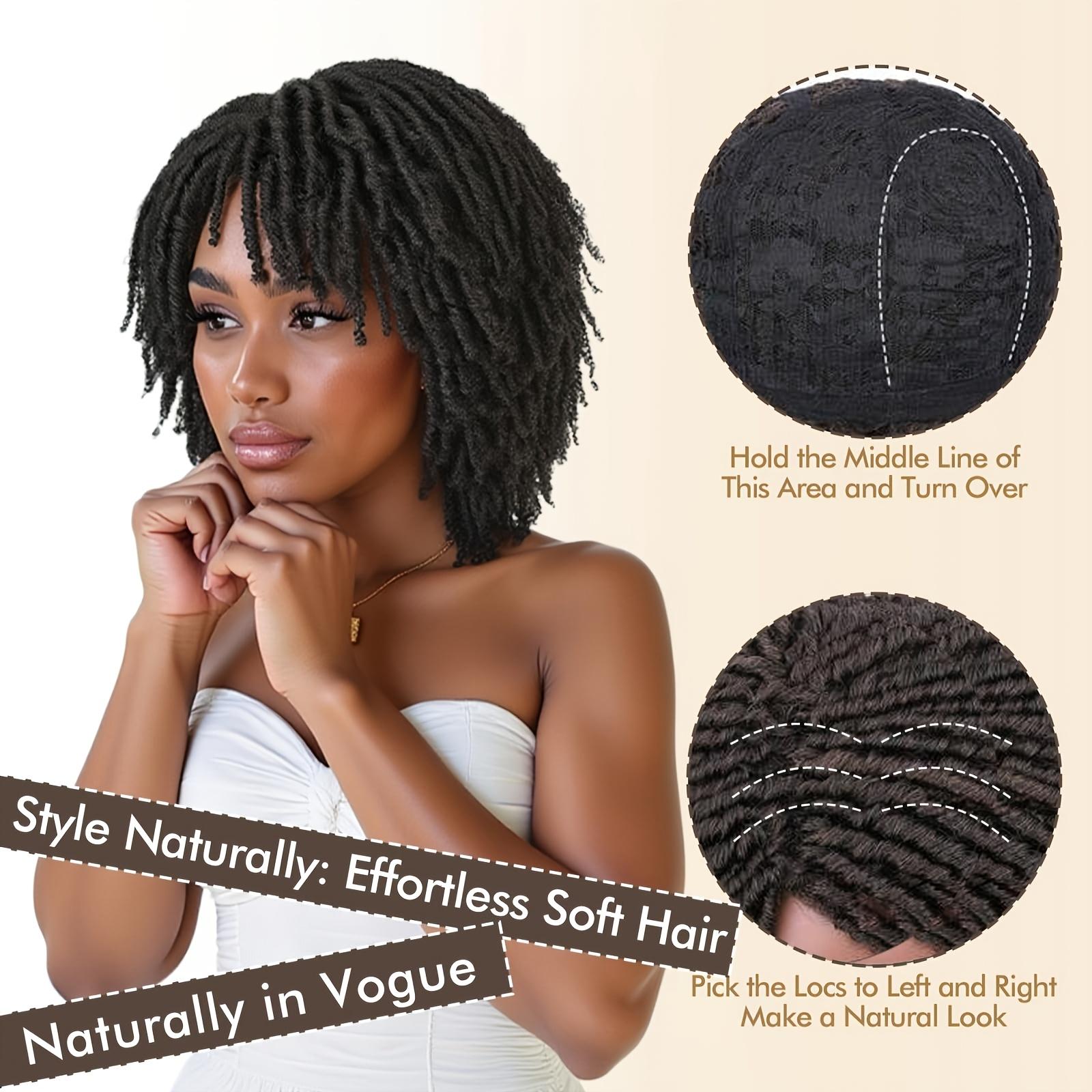 Crochet Short Dreadlock Synthetic Wig for, Suitable for Daily Wear and Parties, 8 Inches