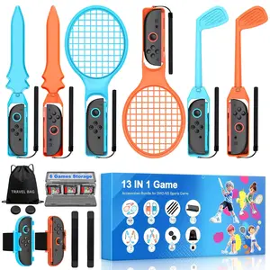 13-IN-1 Switch 2 Sports Accessories Bundle for  Switch 2025 Joy Con,Golf, Tennis, Football, Leg Strap, Swordplay & More+ Storage Bag Switch 2 Sports Pack for Family Fun & Fitness Games
