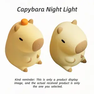 Cute Capybara Night Light, Portable USB Rechargeable Silicone Lamp, Safe Touch Sensor Bedside & Living Room Decor, Ideal for Kids' Rooms, Nightlight For Bedroom, Decorative Lighting