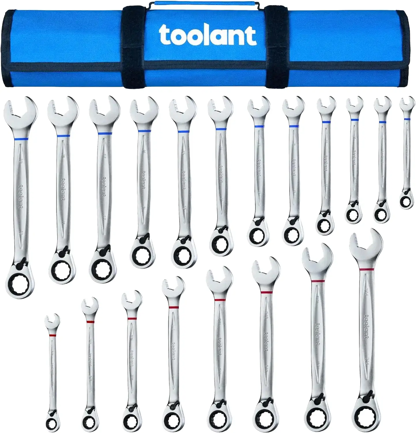 toolant 20pcs Metric & SAE Ratcheting Wrench Set, High-Torque Performance and Durable Construction for Versatile Tasks automotive mechanic, springtok