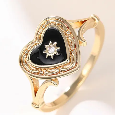 Romantic Heart Design Promise Ring, Love Ring, Fashion Rhinestone Decorated Hollow out Design Accessories for Wedding Party, Elegant Jewelry for Women, Valentine's Day, Gift