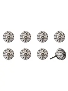 212 MAIN Brown Ceramic & Metal Drawer Pull Knobs - Set of 8, 1.5x1.5in, Traditional Home Decor, Artisan Craft, Hand-Painted Large Appliance Parts & Accessories