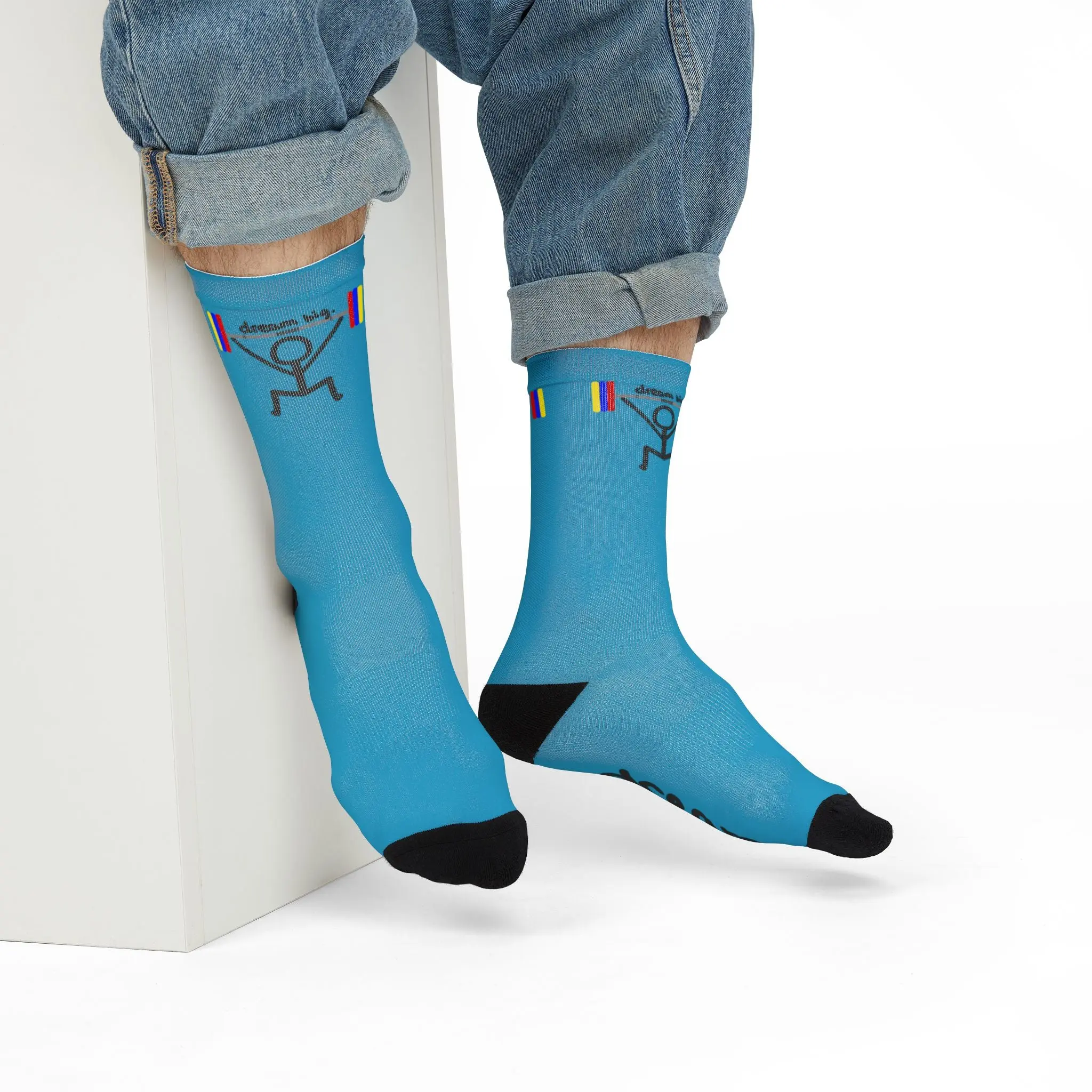 Weightlifter's Dream Big Socks (turquoise)
