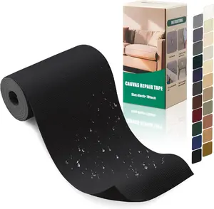 Canvas Repair Tape 470 Inch  Self-Adhesive Fabric Repair Patch for Repairing Boat Covers,Tents,Patio Umbrellas, Seats,Luggage,Sofas.(Black)