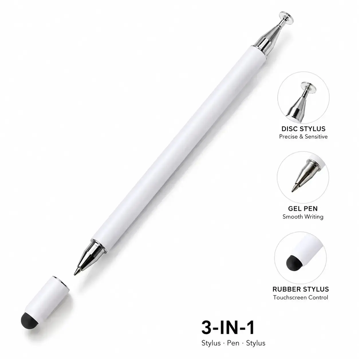 3-in-1 neutral pen flat pen stylus pen,High Sensitivity &Precision Capacitive Stylus Pen for iTablets,Phones, Suitable for All Ages, for TouchScreen, can be Used as A School SeasonGifts,Birthday Gifts Stylus for School Sets NO Bluetooth Needed Gift