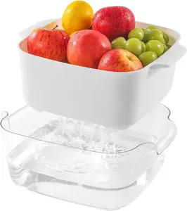 8.2 Quart Kitchen Colanders Bowl Set, 2 in 1 Fruit Vegetable Washing Food Strainers, Large Plastic Double Layered Strainer Basket for Pasta, Spaghetti, Berry, Salads, BPA Free Utensils Food Prep