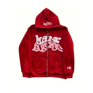 Fashion'S American-Style Trendy Hoodie Is a Casual And Versatile Piece Featuring a Foam Monogram. This Hip Hop Fashion Street Zip Man Menswear Sleeve