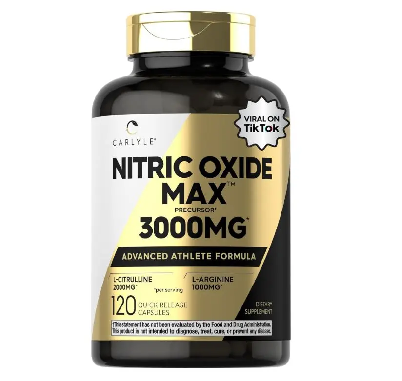 Carlyle Nitric Oxide Supplement 3000mg | 120 Capsules | with L-Arginine & L-Citrulline | for Men & Women | Pre & Post Workout | Non-GMO, Gluten Free